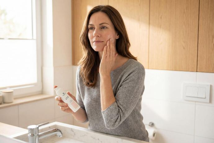 Remmele Propolis Tagescreme wird morgens als Tagespflege aufgetragen